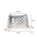 Luxury Laser Design Chevron Quilted Shoulder Bag  Women's High Quality Embroidered Thread PU Leather Crossbody Messenger Bag - M & M Global