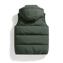 Men Autumn Thicken Cotton Sleeveless Vests Jacket Coat Mens Winter Warm Detachable Hat Outwear Waistcoat Hooded Vest Jacket Male
