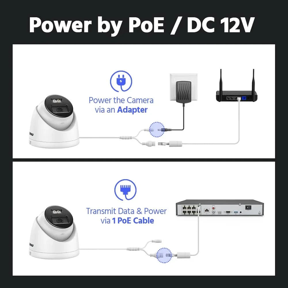Annke 12MP HD IP Security Camera Poe 6K Dual Light Audio Fixed Bullet Camera Human Vehicle Detection 256G SD Storage ONVIF IP67