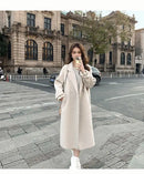 Plus Size Trendy Korean Style Woolen Coat Women's Loose Midi Student Style Jacket Autumn Winter New Arrival Small Size Outerwear