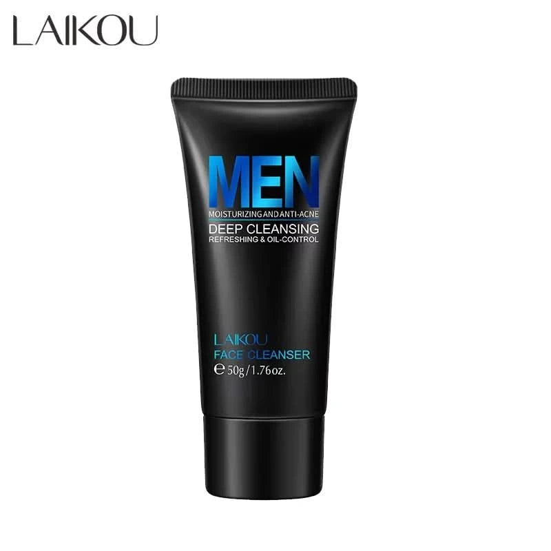 LAIKOU Men Facial Cleanser Face Wash Moisturizing Man Skin Care Oil Control Blackhead Remove Scrub Cosmetics Deep Norishing 50g - M & M Global