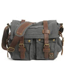 MUCHUAN Canvas Leather Men Messenger Bags   Big Satchel Shoulder Bags Male Laptop Briefcase Travel Handbag - M & M Global