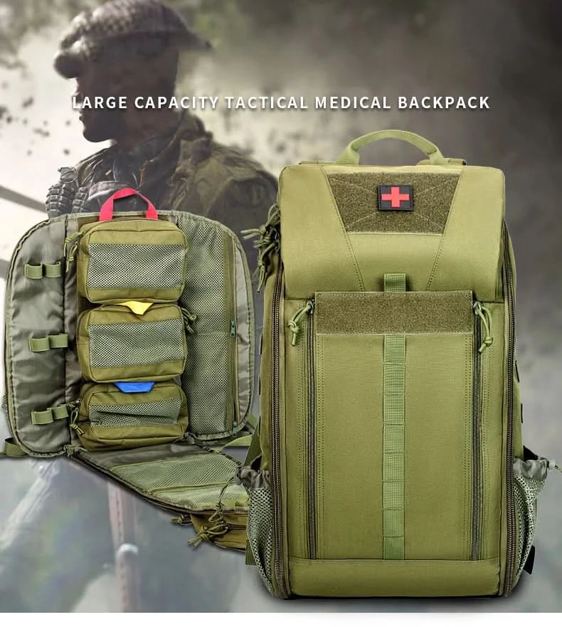 Tactical Outdoor Medical Backpack Large Capacity Camping Mountaineering Backpack Emergency Bag Multi-functional Storage Bag - M & M Global