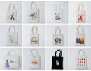 5 PCS Large Capacity Canvas Tote Shoulder Bag Fabric Cotton Cloth Reusable Shopping Bag Eco Tote Bag Casual Beach HandBag Daily - M & M Global