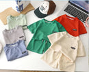 New Summer Children's Casual Set for Boys Girls Loose Short Sleeved Waffle Breathable and Comfortable Set - M & M Global