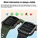 Rugged Military Smart Watch Men For Android Ios IP67 Waterproof Sport Fitness Ai Voice Bluetooth Call Smartwatch 2024 New