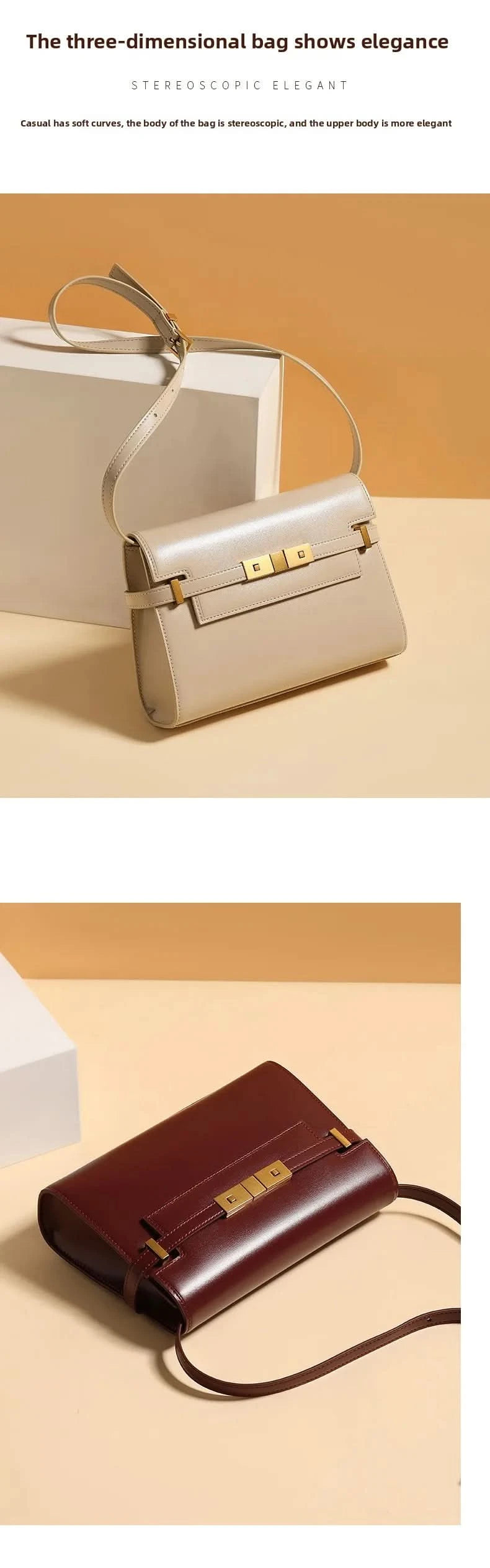 Manhattan handbag,  retro high-end feeling, underarm mailman baguette bag - M & M Global