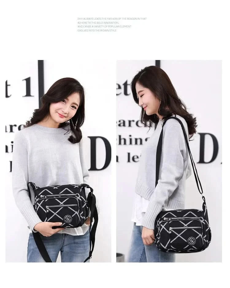 Large Capacity Nylon Crossbody Shoulder Bag for Home Use Middle-Aged And Elderly Women Casual Multi-Socket Slanting Bag - M & M Global