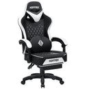 Gaming Chair with bluetooth Speakers RGB LED Lights Ergonomic Massage Video Game Chair with Footrest High Back w/ Lumbar Support