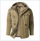LZLLTT Men Winter Warm Parkas Mens Fleece  Jacket Parkas Men Casual Cotton Outdoor Fur Trench Padded Jackets Coats