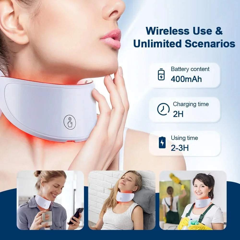 Neck LED Lift Mask Photon Anti-Wrinkle Skin Tightening Neck Beauty Device Skin Brighten Rejuvenation Neck Wrinkle Remover - M & M Global