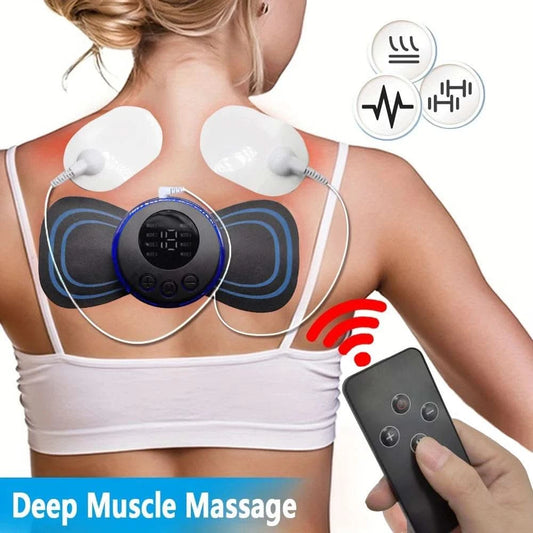 8 Modes Rechargeable Neck Massager with Remote Control EMS Low Frequency Pulse Massager For Muscle Relaxation Relief The Pain - M & M Global