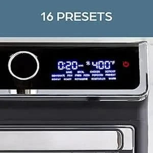 Air Fryer Oven 15-Quart with Digital Controls Easy-View Door and 16 Cooking Presets, Includes Eight Accessories, 1000-Watts, Bla - M & M Global