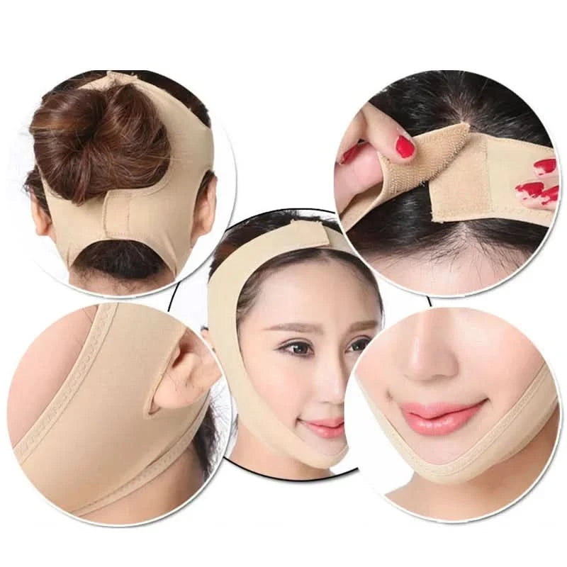 Face Lift Up Belt V Face Bandage Facial Slimming Bandage Relaxation Shape Lift Reduce Double Chin Anti-wrinkle Facial Care Tool - M & M Global