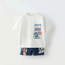 Cartoon Suits New Short Sleeve Outfits New Trendy Casual Costume For Boys Child 2025 Summer Wear Cute Round Neck TShirt+Shorts - M & M Global