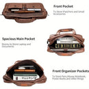 Vintage Messenger Bag for Men 17 Inch Laptop Briefcase Multi Pocket Faux Leather Shoulder Bag Business Crossbody Bag Travel - M & M Global