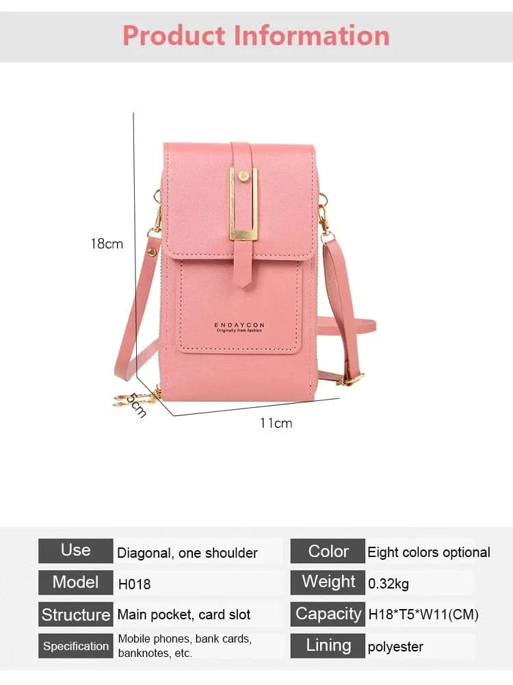 Touch Screen Cell Phone Messenger Bags Women Purse and Handbag Mini Shoulder Bag Pink Small Hand Bag Crossbody for Women  bolsos - M & M Global