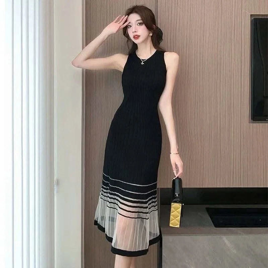 Dresses for Women Black SMidi Woman Dress Party Evening Night Club Prom Casual Youth G Fashion Summer 2024 Retro Sensual Sexy X - M & M Global