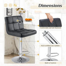 JHK PU Leather Bar Stools Set of 2,Upholstered Counter Height Bar Stools,SGS Certified Gas Gylinder Comfortbale Backrest