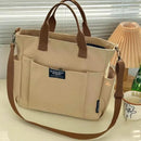 Urban Minimalist Female Student Large Capacity Commuting Horizontal Canvas Single Shoulder Diagonal Cross Portable Tote Bag - M & M Global