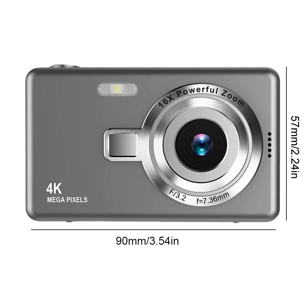 4K HD 1080P Video Camcorder 2.4 Inch IPS Screen Digital Camera 96MP Autofocus Vlogging Camera 16X Zoom for Kids Adults Beginners - M & M Global
