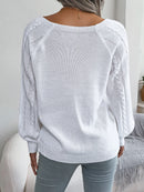 Women Casual Square Collar Buttons Long Sleeve Knitted Pullover Sweaters for Autumn Winter 2026