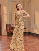 Elegant Sequins Evening Dresses Women Long Mermaid Formal Backless Luxury Wedding Party Mermaid Prom Gowns
