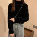 2025 Winter Imitate Mink Wool Hot Fleecing Female Turtleneck Elastic Casual Sweater Women Knitted Tops Pullovers Soft  Warm