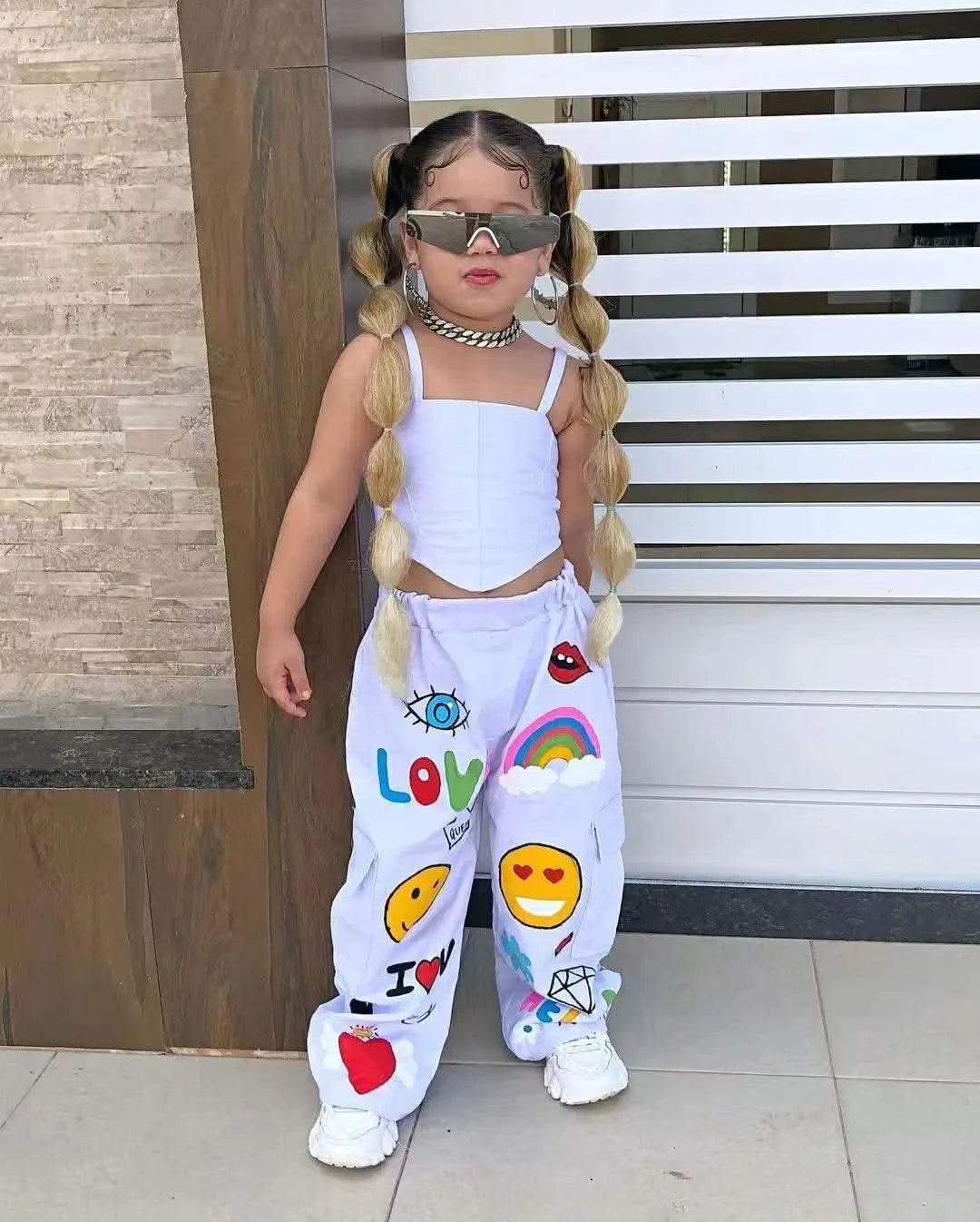 Children's Clothing Girl's Clothes 2 Pcs Set Summer Suspender Top+Long Pants Kid Girl Fashion For 3 4 5 6 7 8Y - M & M Global