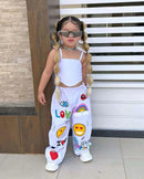 Children's Clothing Girl's Clothes 2 Pcs Set Summer Suspender Top+Long Pants Kid Girl Fashion For 3 4 5 6 7 8Y - M & M Global