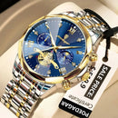 POEDAGAR Luxury Men Watch Top Original Waterproof Luminous Chronograph Man Wristwatch Stainless Steel Quartz Men's Watches Reloj - M & M Global