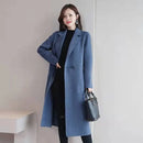 Plus Size Women's Mid-Length Woolen Coat 2025 Spring Autumn Slim Fit Woolen Coat Outerwear Pure Color Korean Casual Style But...