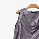 ZANZEA Fashion Cowl Neck Sleeveless Tank Tops Women Korean Style Elegant Satin Silk Solid Color Tanks Office Lady Sexy Camisole