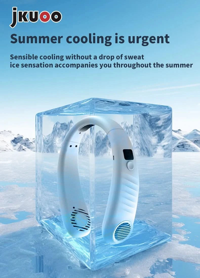 Summer Hot Deal Neck Fan 5-Level Speed Flexible Silicone Families/Travelers/Campers - Beach/Hiking/Outdoor Cooler Limited Offer - M & M Global