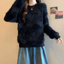 Solid Color Pullover Sweater Women's Autumn and Winter Fashion Long-sleeved Bottoming  Top