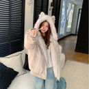 Y2K pilot double-sided jacket American hip-hop fashion antler street retro fur jacket men and women loose bulk jacket