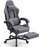 Dowinx Gaming Chair Fabric with Pocket Spring Cushion,Game Chair Cloth with Headrest, Ergonomic Computer Chair with Footrest