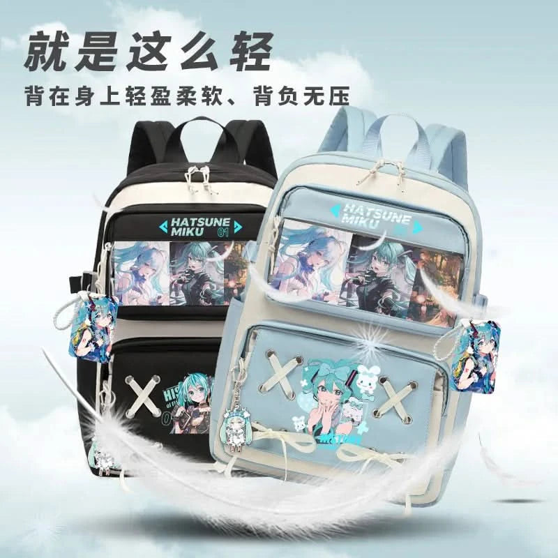 Miku Future School Backpack for Girls 2025 New Fashion Print Youth Pain Bag Large Capacity Backpack for School - M & M Global