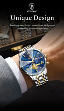 POEDAGAR Luxury Men Watch Top Original Waterproof Luminous Chronograph Man Wristwatch Stainless Steel Quartz Men's Watches Reloj - M & M Global