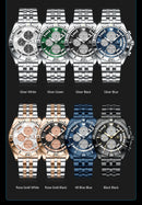 POEDAGAR Luxury Sports Man Wristwatch Waterproof Luminous Chronograph Date Quartz Men's Watches Casual Stainless Steel Men Watch