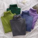 Korean High Collar Knitted Long Sleeve Base Shirt Pure Color Slimming Versatile Underwear Elegant Inner Long Top Women's Fashion