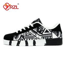 YRZL Men's Sports Running Shoes Canvas Geometric Style Lace-Up Sneakers Couples' Fashionable Graffiti Print Skate Shoes Men - M & M Global