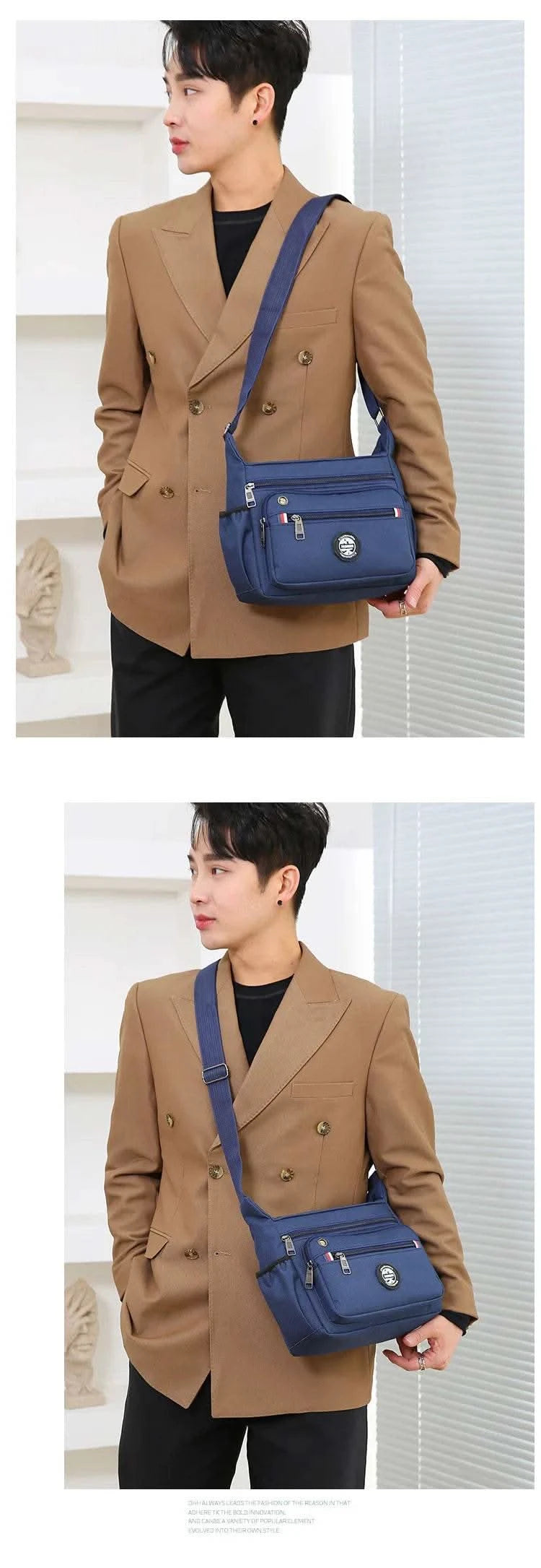 Business Fashion Men's Shoulder Bag Women's Crossbody Bag Large Capacity Multipurpose Travel Bags Tool Bag Oxford Cloth Material - M & M Global