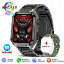 Rugged Military Smart Watch Men For Android Ios IP67 Waterproof Sport Fitness Ai Voice Bluetooth Call Smartwatch 2024 New