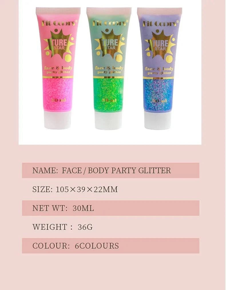 Facial&body Chameleon High Gloss Glitter Powder Long Lasting Waterproof Stage Party Glitter Eyeshadow Hair Face Body Glitter Gel - M & M Global