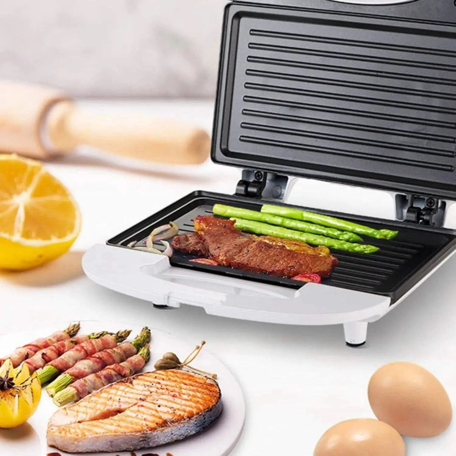 sandwich maker toastie ， Electric Mini Sandwich Maker ， Grill Panini Breakfast Machine ， Barbecue Steak Frying Oven Plug - M & M Global
