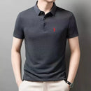 High end customized summer new best-selling Paul embroidery ice silk short sleeved men's business casual comfortable POLO shirt
