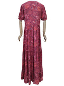TEELYNN boho long dress Vintage 2023 floral print Chiffon three quarter sleeve v-neck summer Gypsy Hippie women dresses vestidos - M & M Global