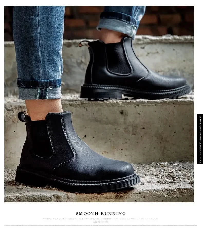 Industrial-Grade Steel Toe Boots Metatarsal Guard Triple Protection Men Work Boots Waterproof Construction Work Shoes Anti-smash