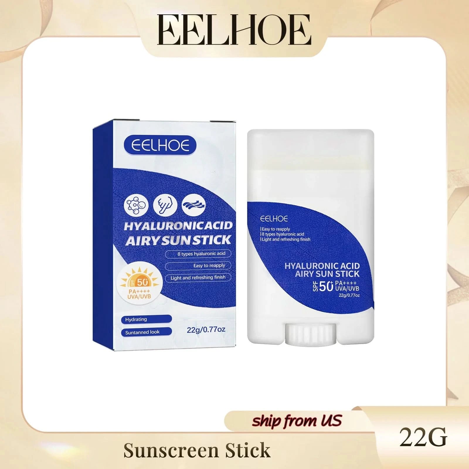 Hyaluronic Acid Sunscreen Bar Moisturizes Skin And Reduces Uv Light Refreshing Hydrating Isolating Waterproof And Uv Resistant - M & M Global